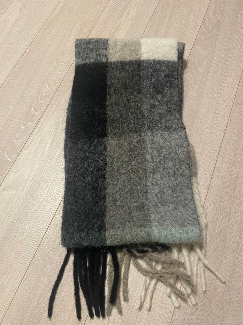 Acne Studios チェック柄マフラー グリーン系