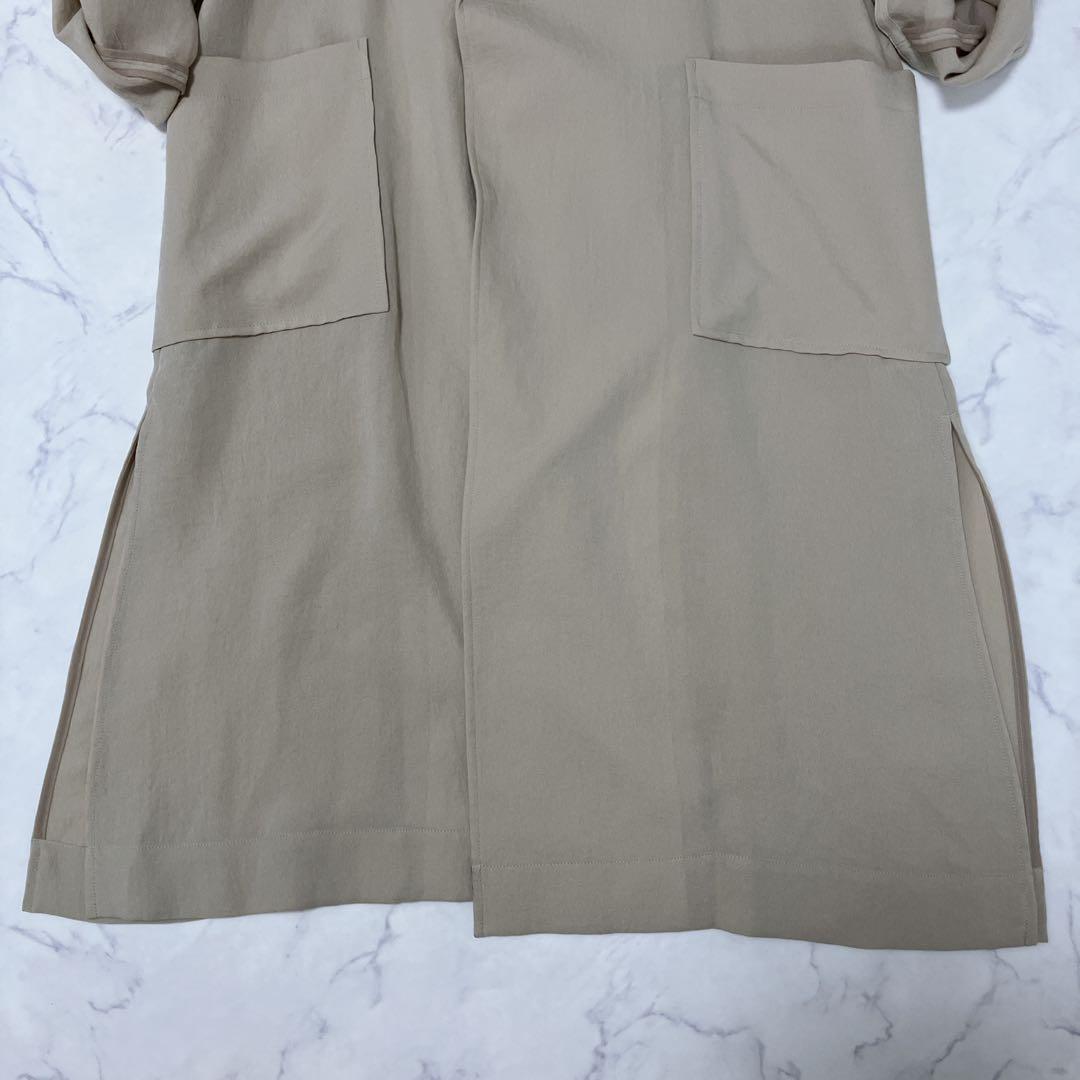 【美品】スピックアンドスパン　ビッグカラーガウンコート スプリングコート