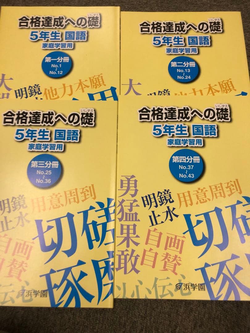 浜学園　5年生国語テキスト　書き込み解答ほぼ無し/ほぼ未使用/苦手対策