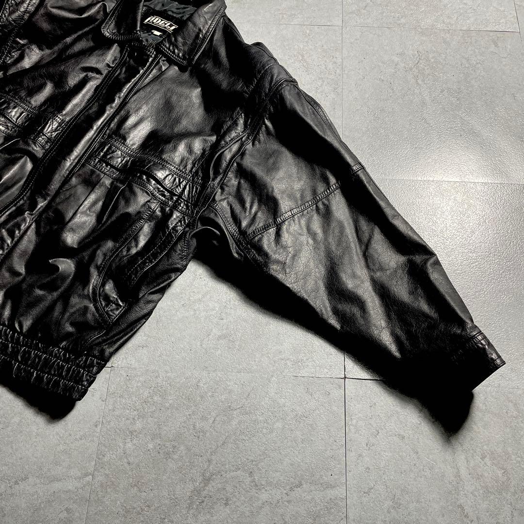 超希少✨️ FIDELITY A-2 フライトジャケット レザー 本革 黒 XL