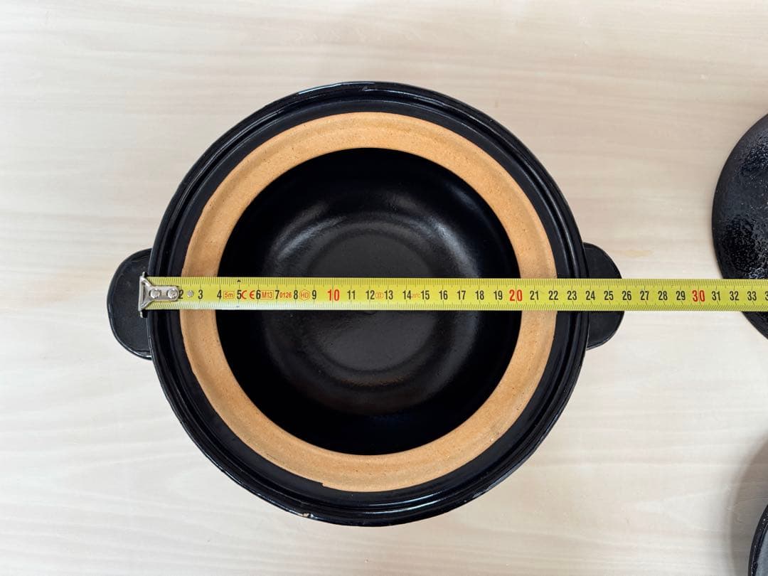 土鍋　かまどさん　3合　黒　陶器製　蓋付き