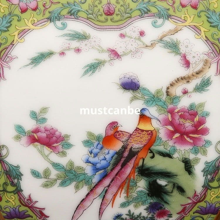 琺瑯彩蒔絵四方賞瓶 景徳鎮 陶磁器 装飾品 現代工芸品 美術品 置物