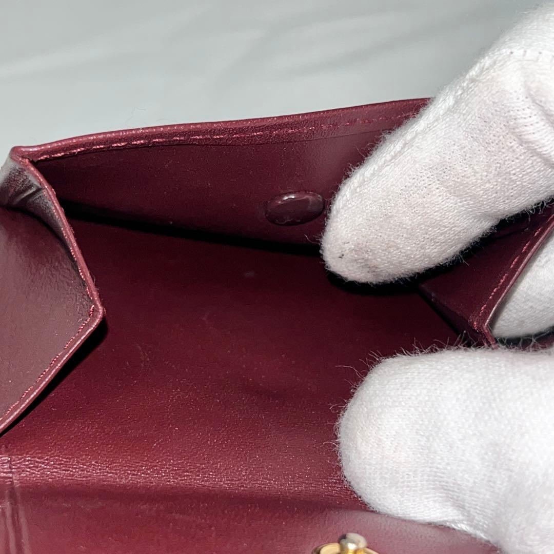 Cartier カルティエ 二つ折り財布 マストライン レザー ボルドー