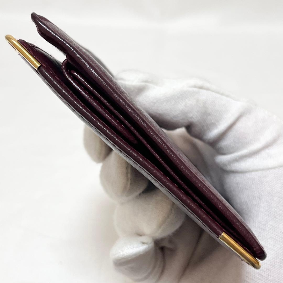 Cartier カルティエ 二つ折り財布 マストライン レザー ボルドー