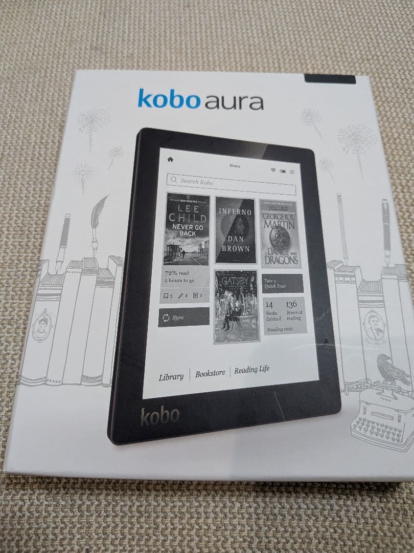 楽天Kobo aura ブラック 6インチ【2025年11月更新・元箱・付属品】