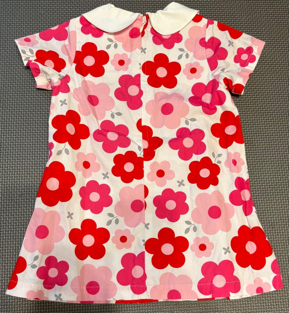 ミキハウスチエコサク花柄 半袖ワンピース 90cm