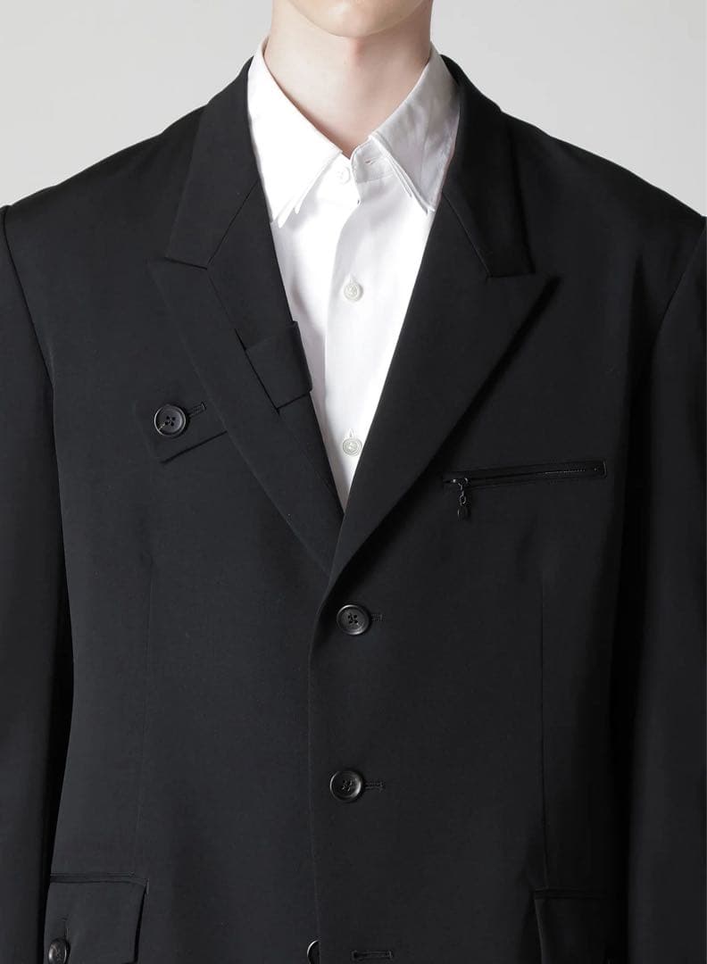 25AW Y's for men ウールギャバジン ラペルタブジャケット