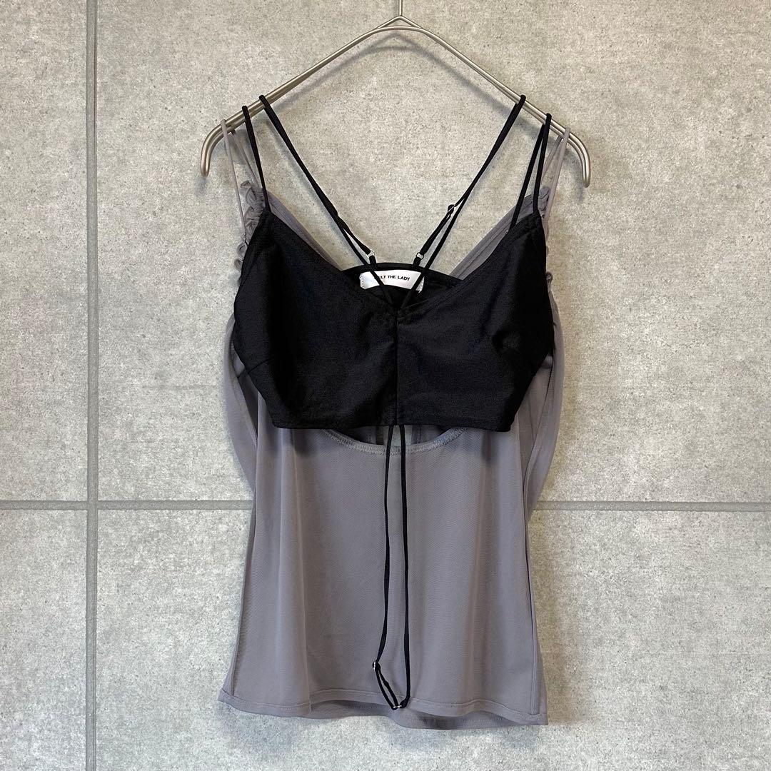 MELT THE LADY シアーカバーキャミソール 完売色グレー