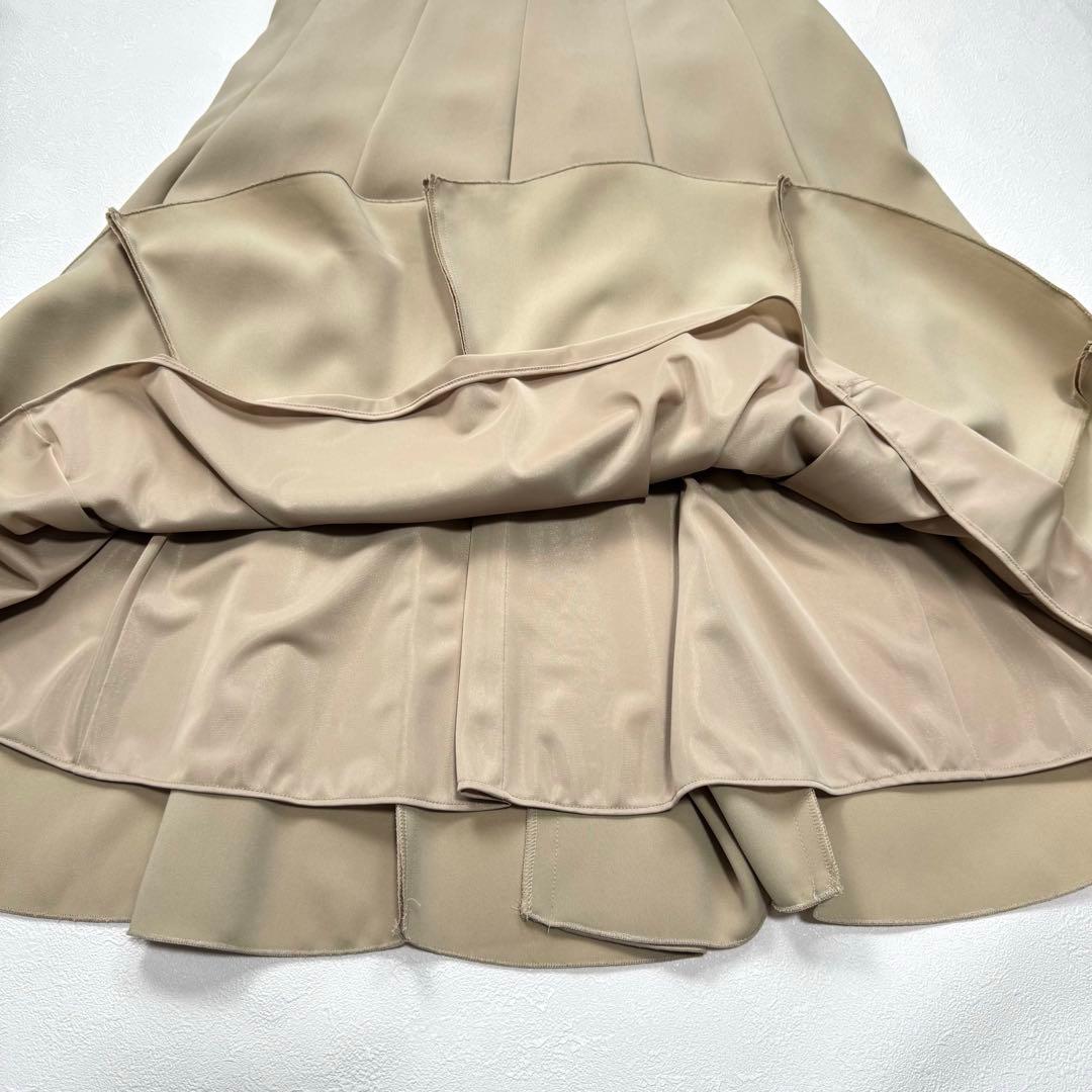 René basic フレア 大人 ワンピース 34 美シルエット ベージュ