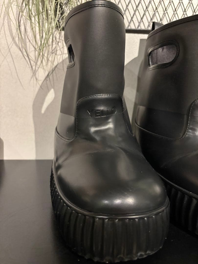 美品YELLO JET BLACK SHORT BOOTSブーツ,L,25cm