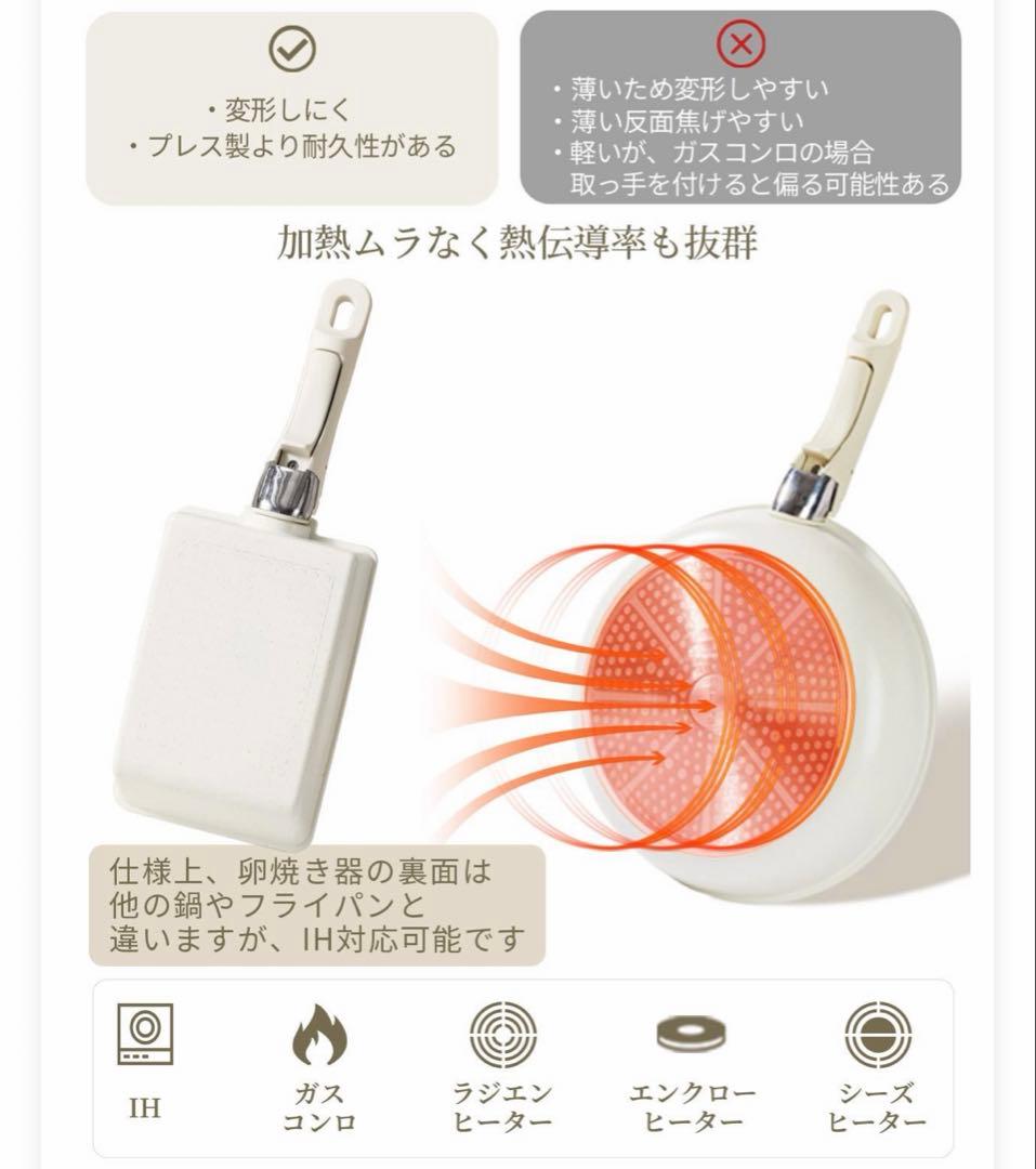 新品⭐️カローテ ホワイト 調理器具 フライパンセット PFOA・PFOSフリー