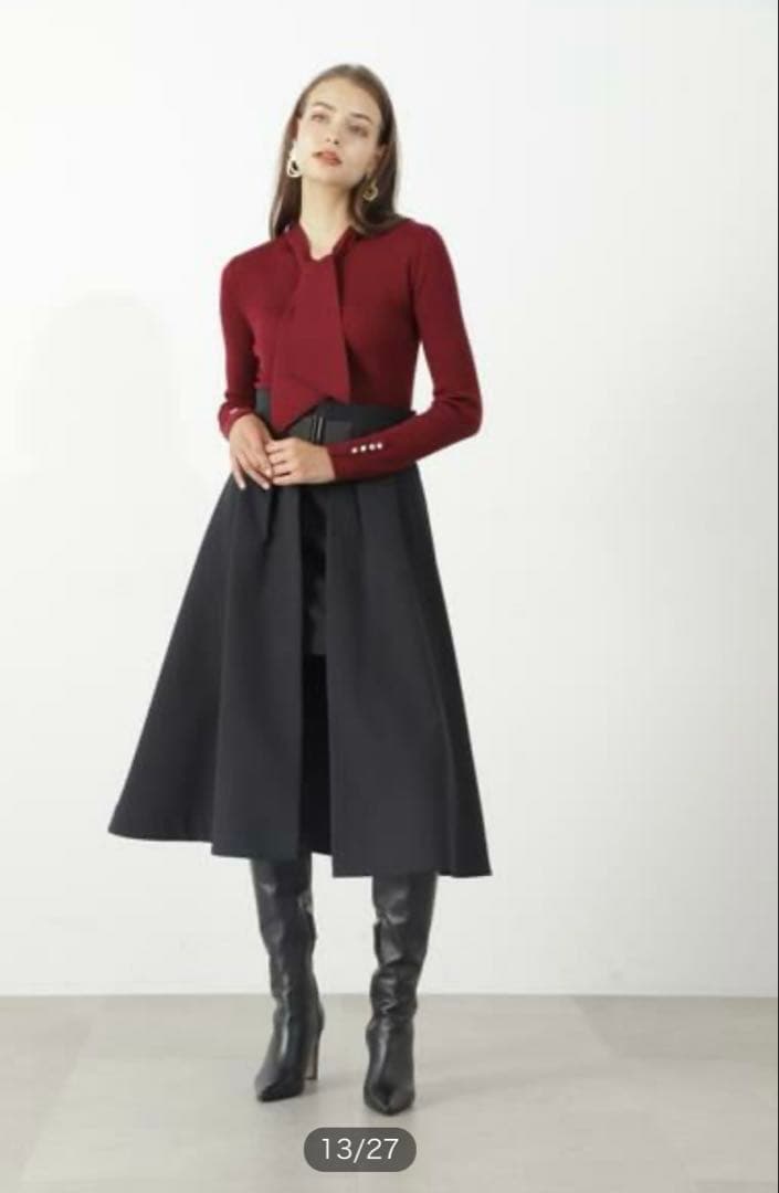 新品未使用✨ピンキーアンドダイアン　キルトJQレイヤードスカート ブラック　38