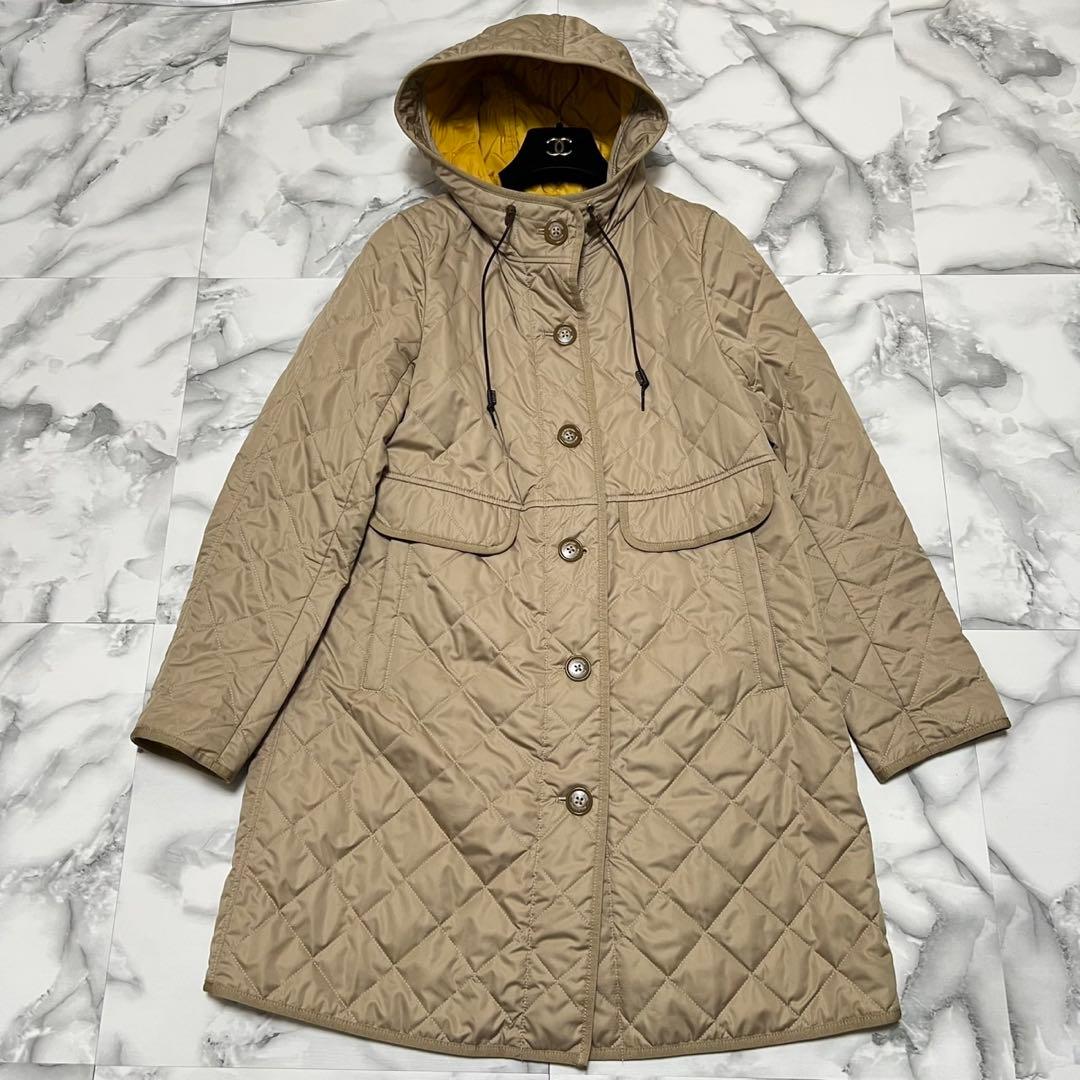 【美品】マッキントッシュフィロソフィー　キルティング　ロングコート　ベージュ　L