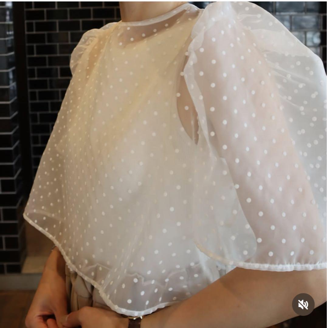 epa 新品タグ付き　organdy dot blouse