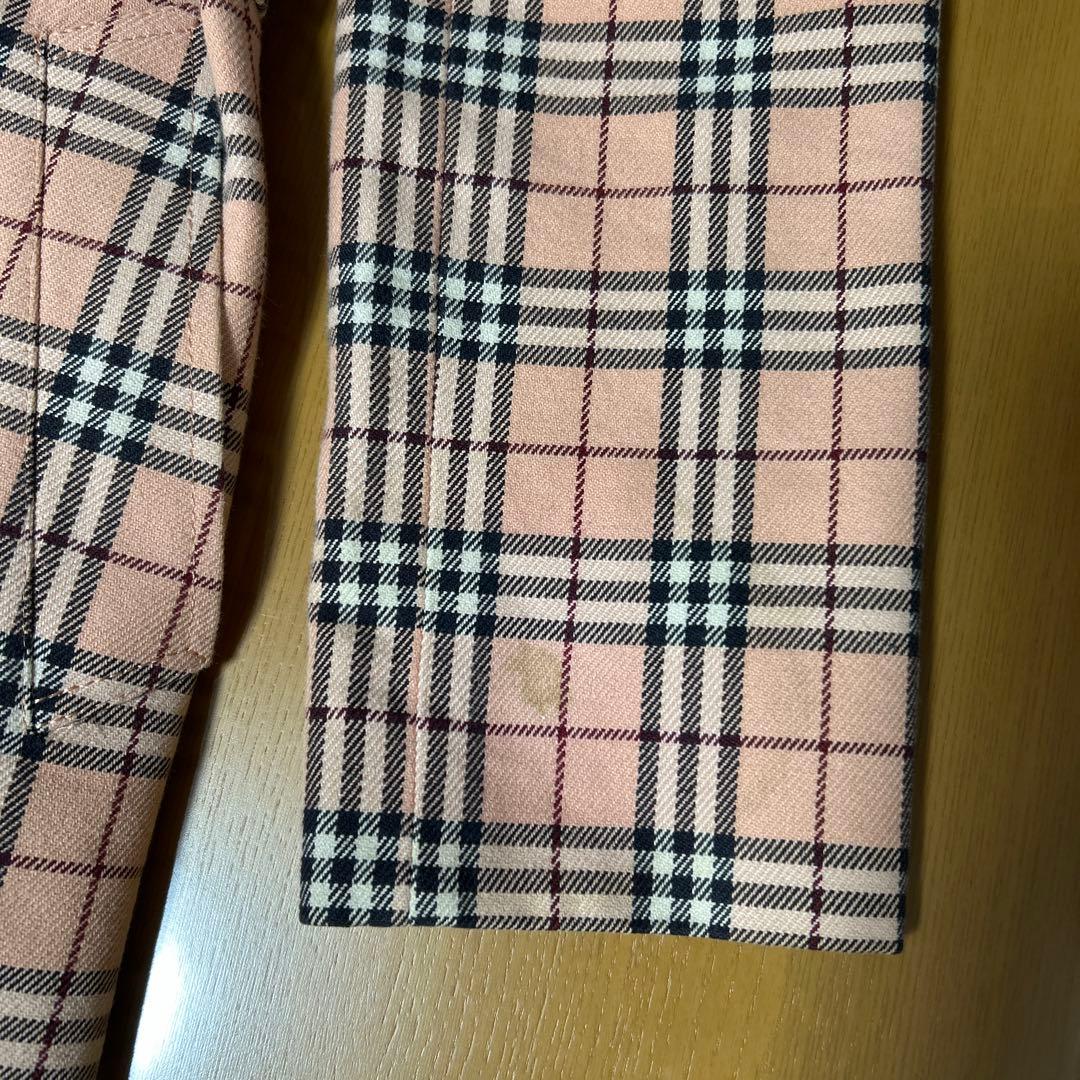 フ*p様 希少Burberryブルーレーベル　ピンク色ノバチェック柄トレンチコー
