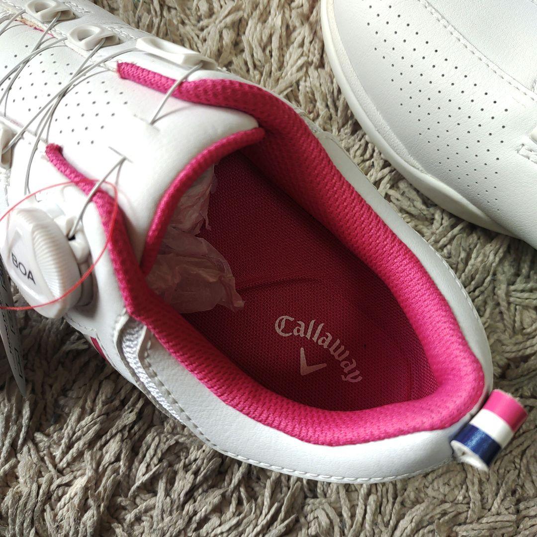 【新品タグ付き】Callaway ゴルフシューズ 女性用　ピンク　キャロウェイ