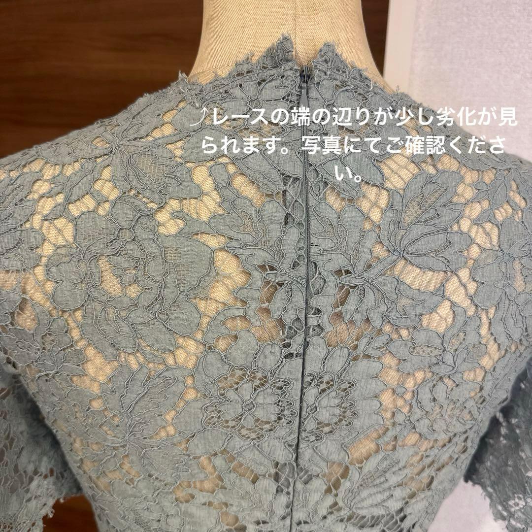 VALENTINOライトブルー レース 半袖ワンピース