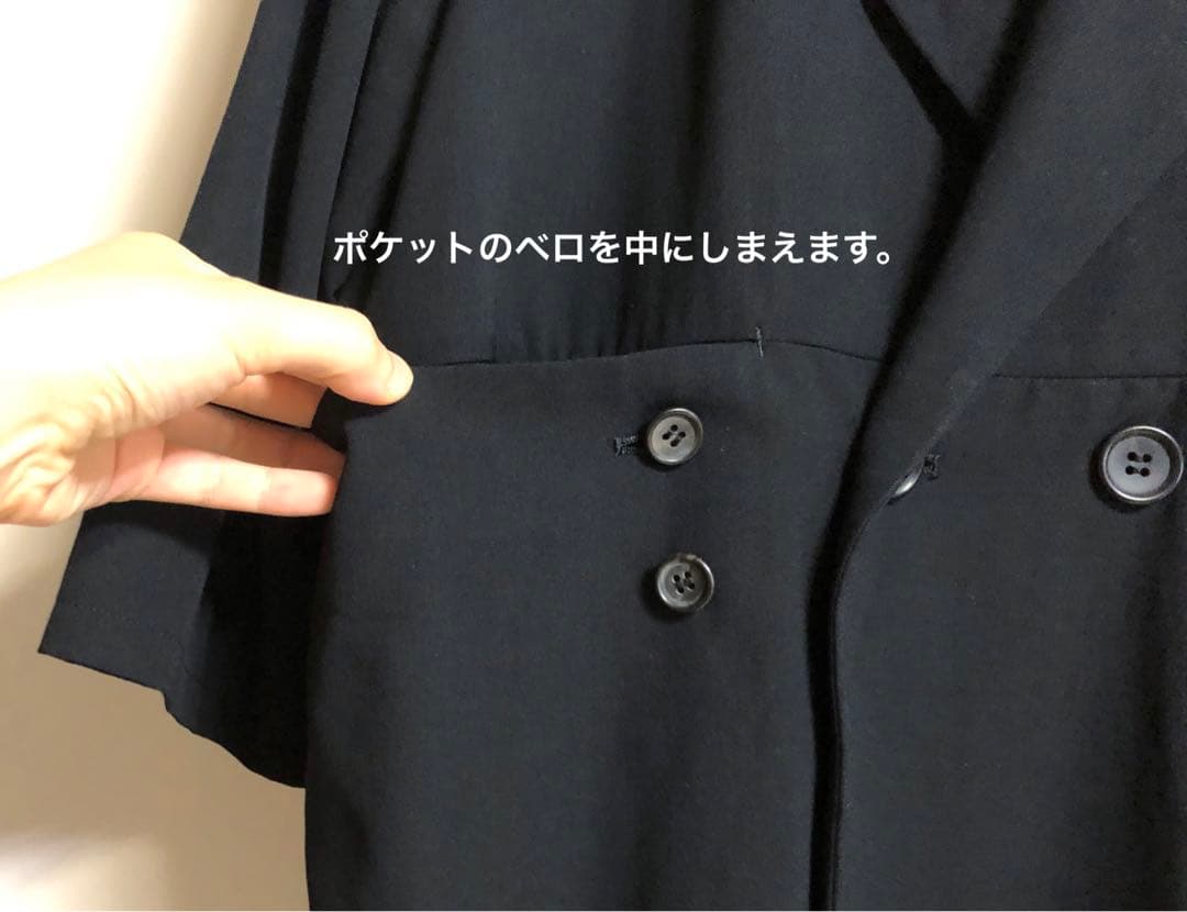 y's ワイズ ヨウジヤマモト ポケット付き 薄手ジャケット 黒