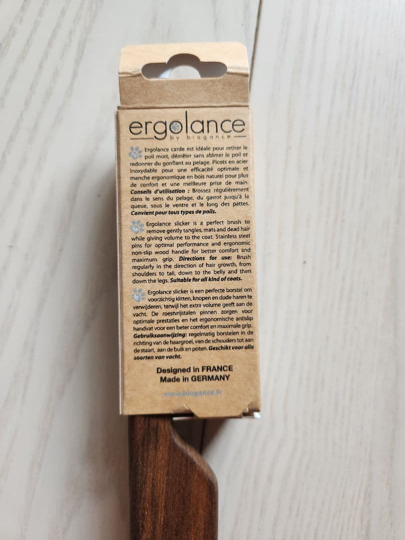 BIOGANCE スリッカーブラシ Ergonomic wood handle
