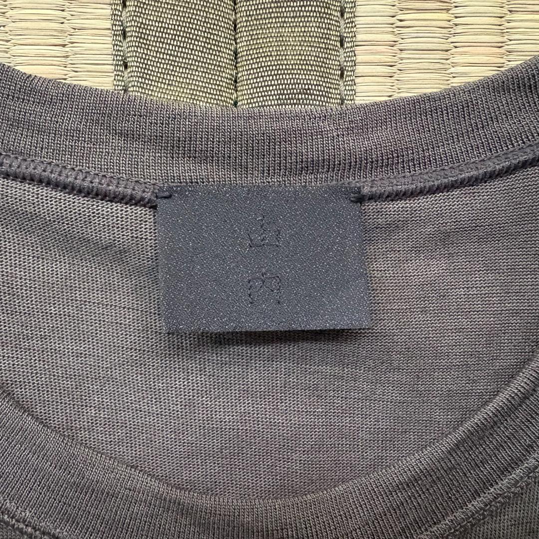 山内 塩縮加工リネンニットTシャツ チャコールグリーン サイズ4