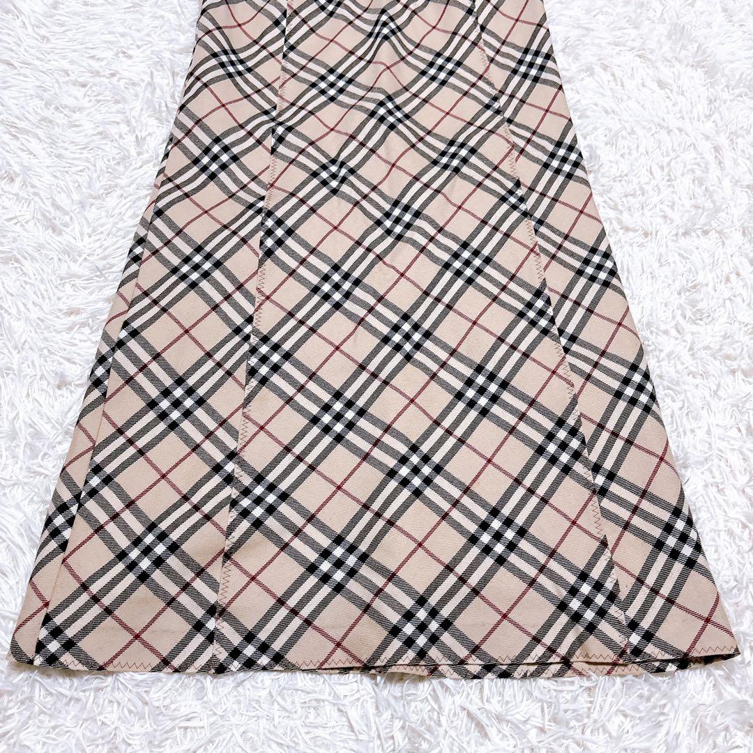 BURBURRY ワンピース ノバチェック ホースロゴ 刺繍 ノースリーブ 38