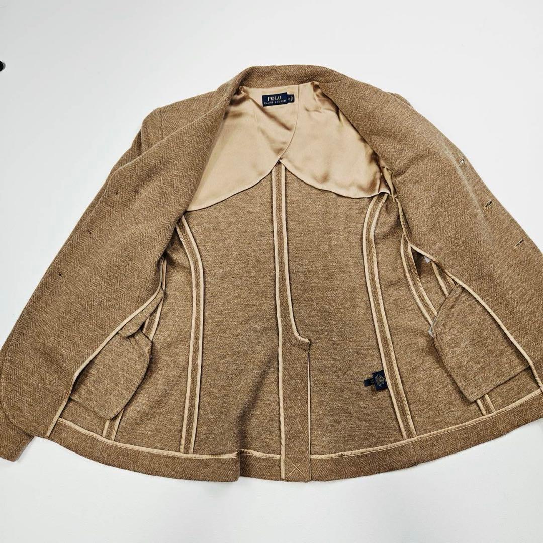 POLORALPHLAUREN テーラードジャケット　ヘリンボーンコットンウール
