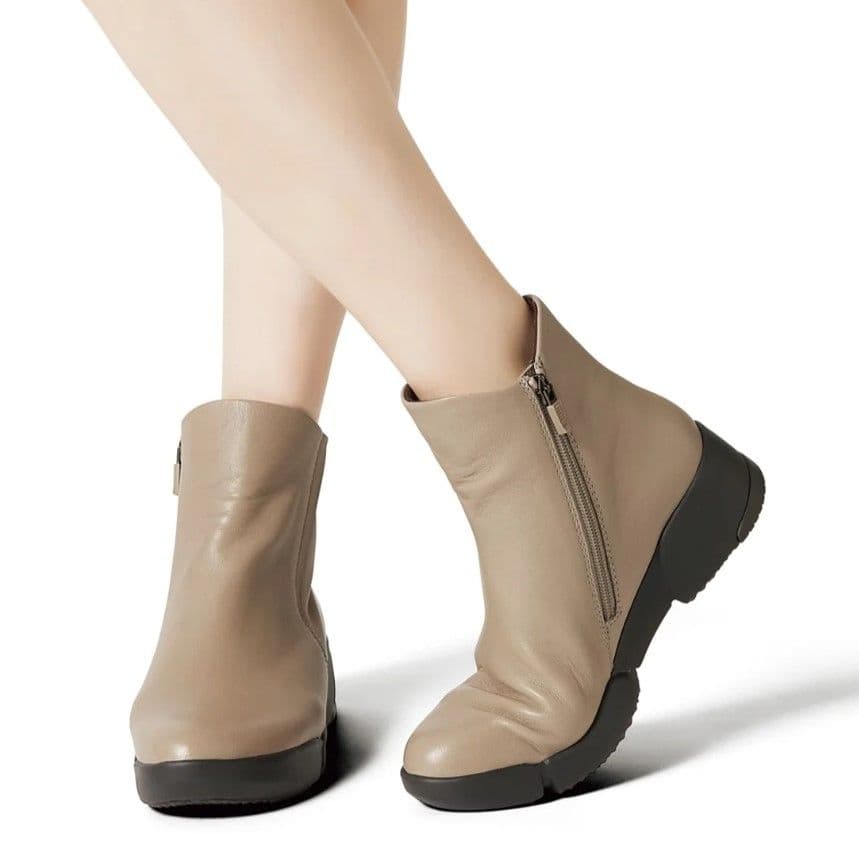 fitfit 新品 23cm◆ソフトレザーミドルブーツ（ブラック）