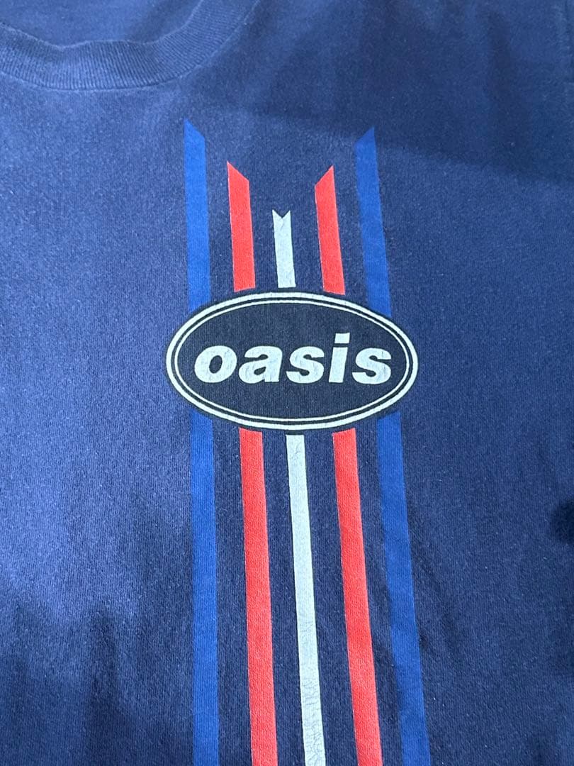 オアシス　oasis 90s Tシャツ　シングルステッチ　ネイビー