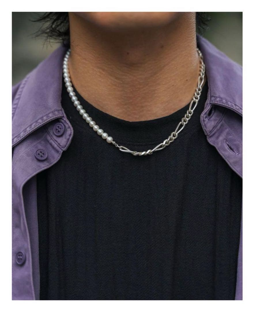 PRYシュウトSilver & WhitePearl ChainNecklace