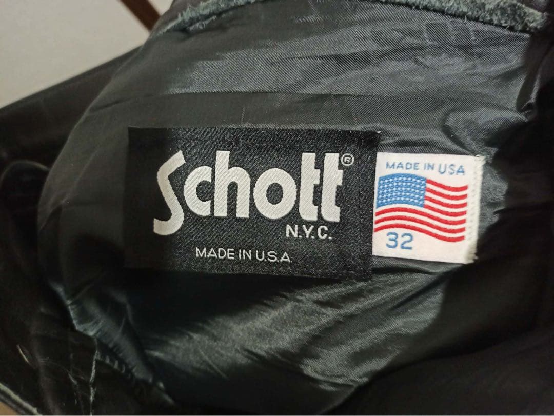 Schott レザーパンツW32(本革、USA製)