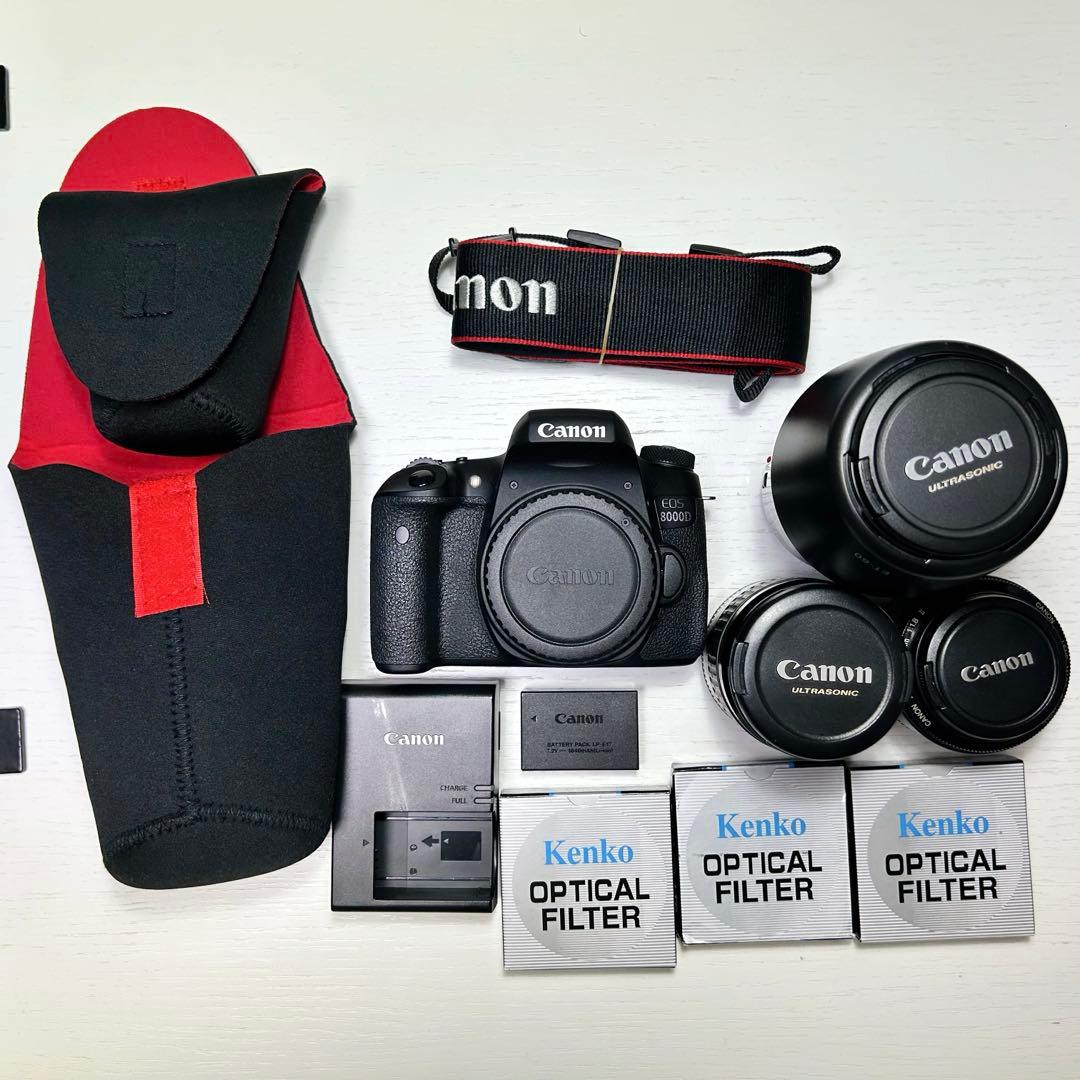 Canon EOS 8000D トリプルレンズセット 動作OK