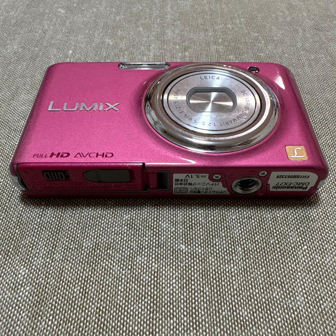 【美品】Panasonic LUMIX FX77 ピンク　取説、CD、充電器等付