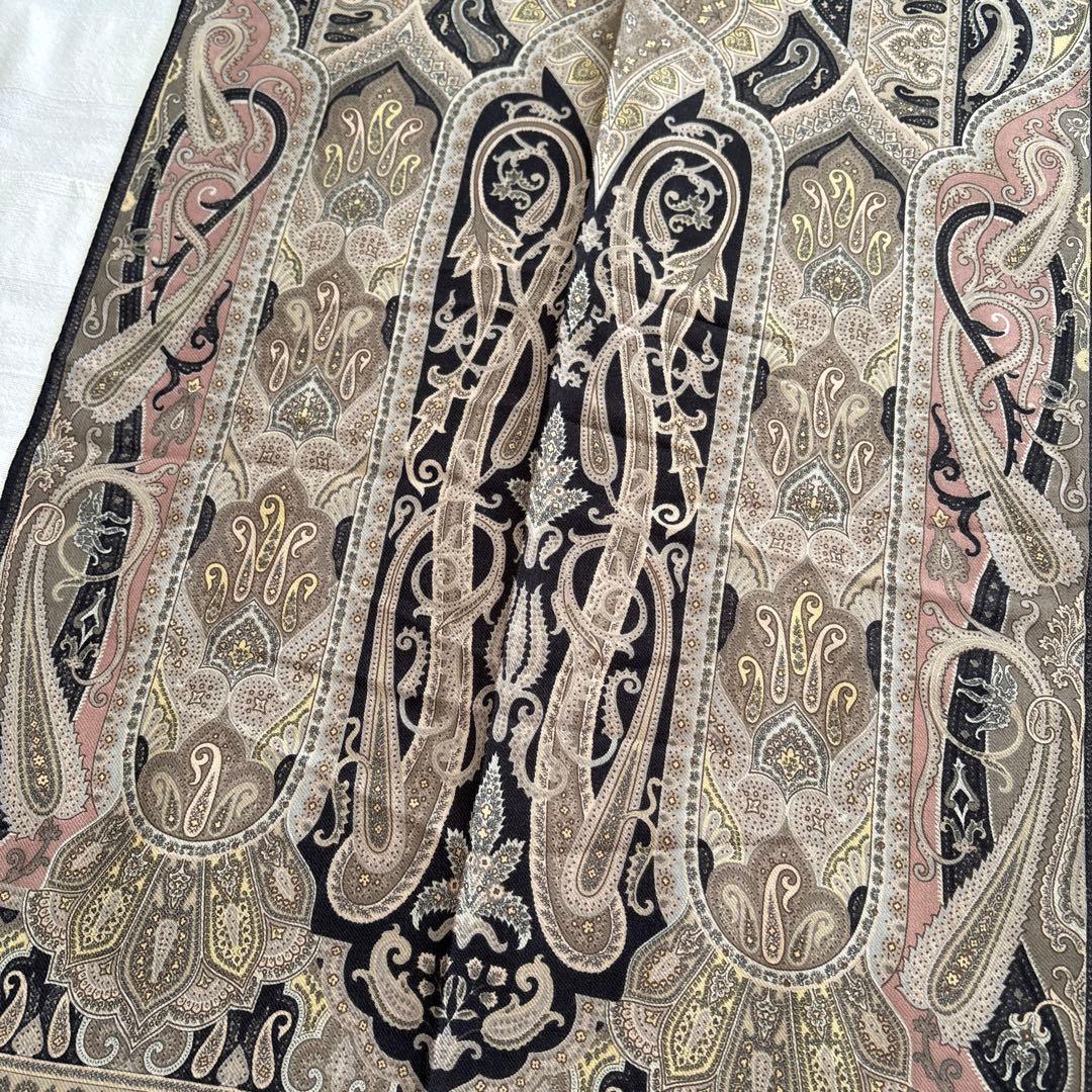 エトロ　シルク&ウール　ストール　ETRO ペイズリー　イタリア製　絹　毛