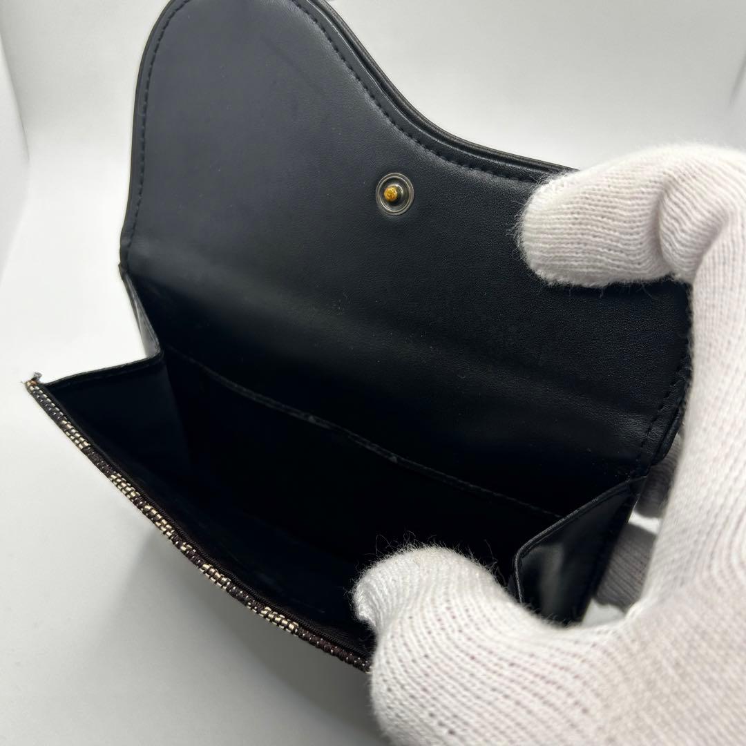 dior トロッター　サドル　折り財布　キャンバス　レザー　ギャランティカード付