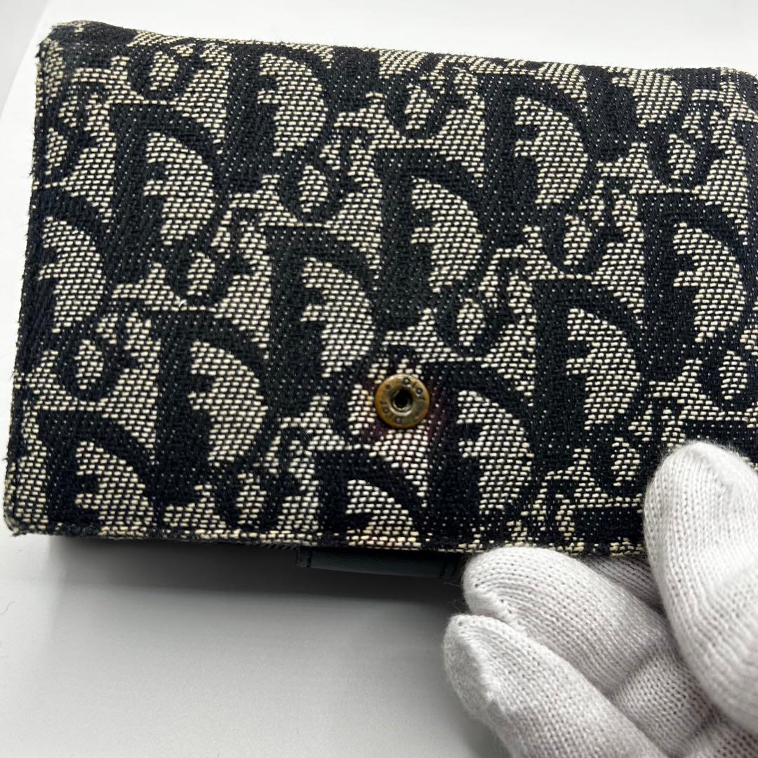 dior トロッター　サドル　折り財布　キャンバス　レザー　ギャランティカード付