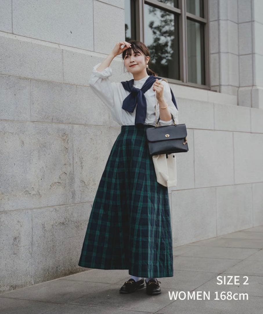 スカート unfolk #-51 EX. Quilting check skirt