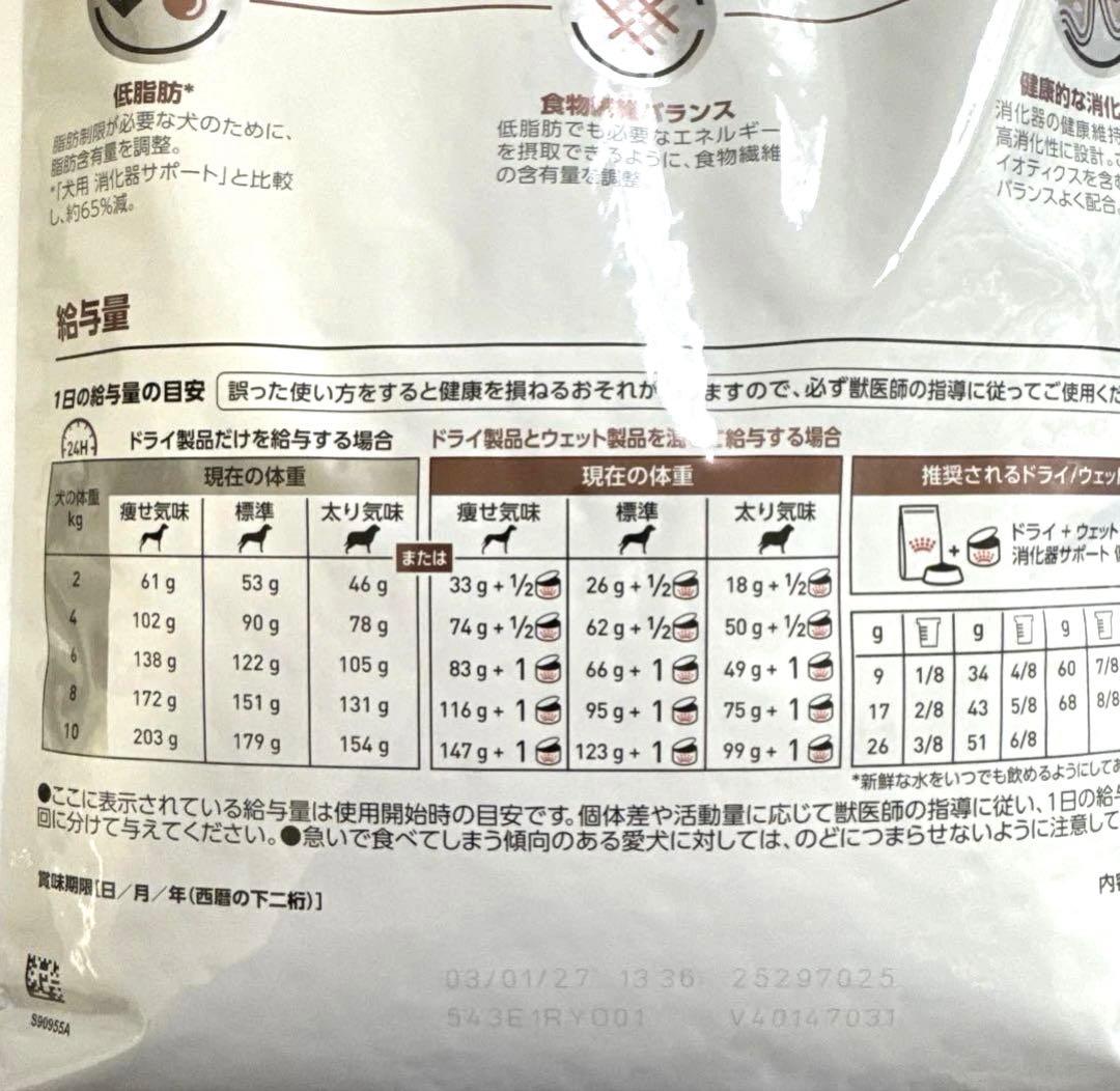 ロイヤルカナン　消化器サポート　低脂肪　小型犬用　Ｓ　３kg