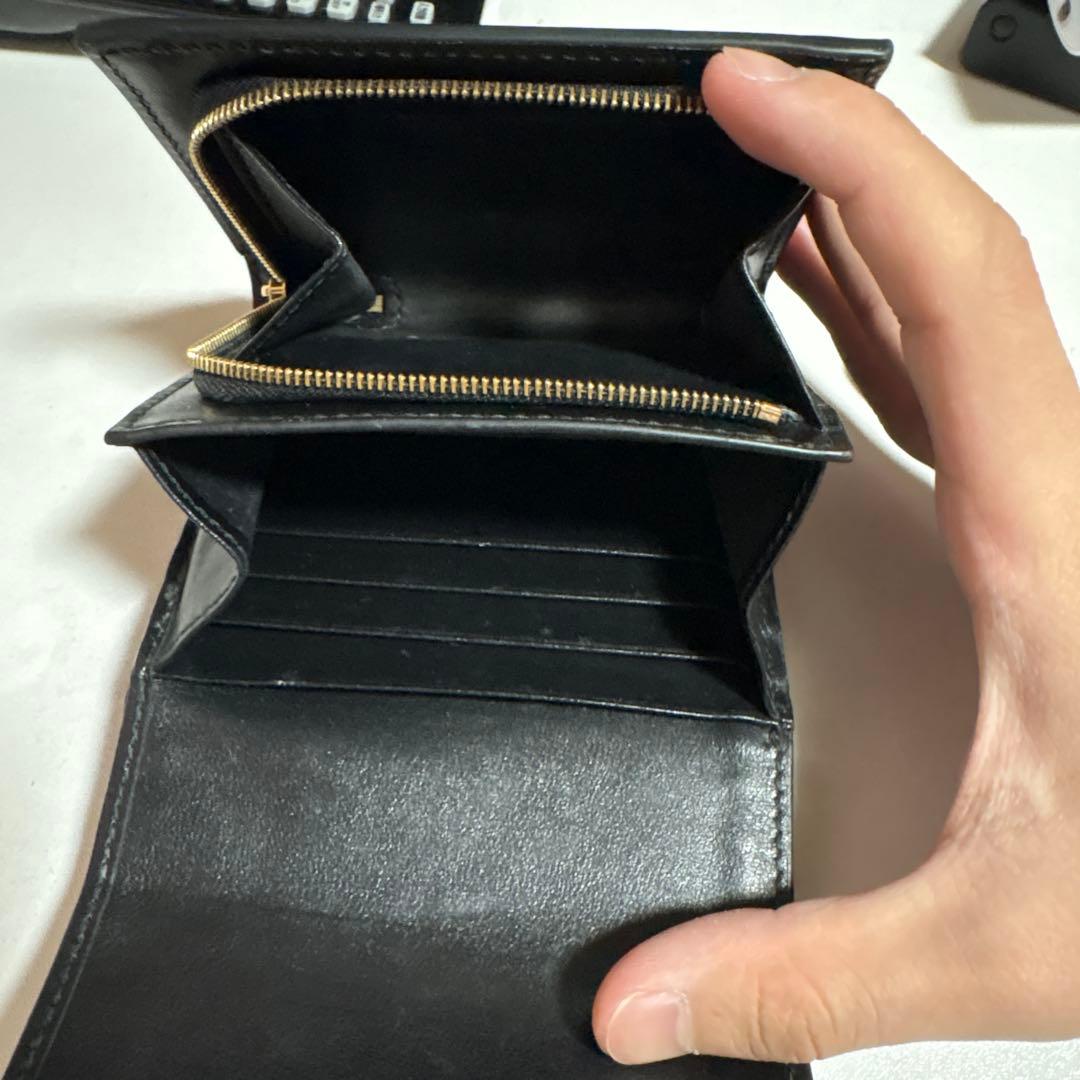 Gucci 黒 レザー 三つ折り財布