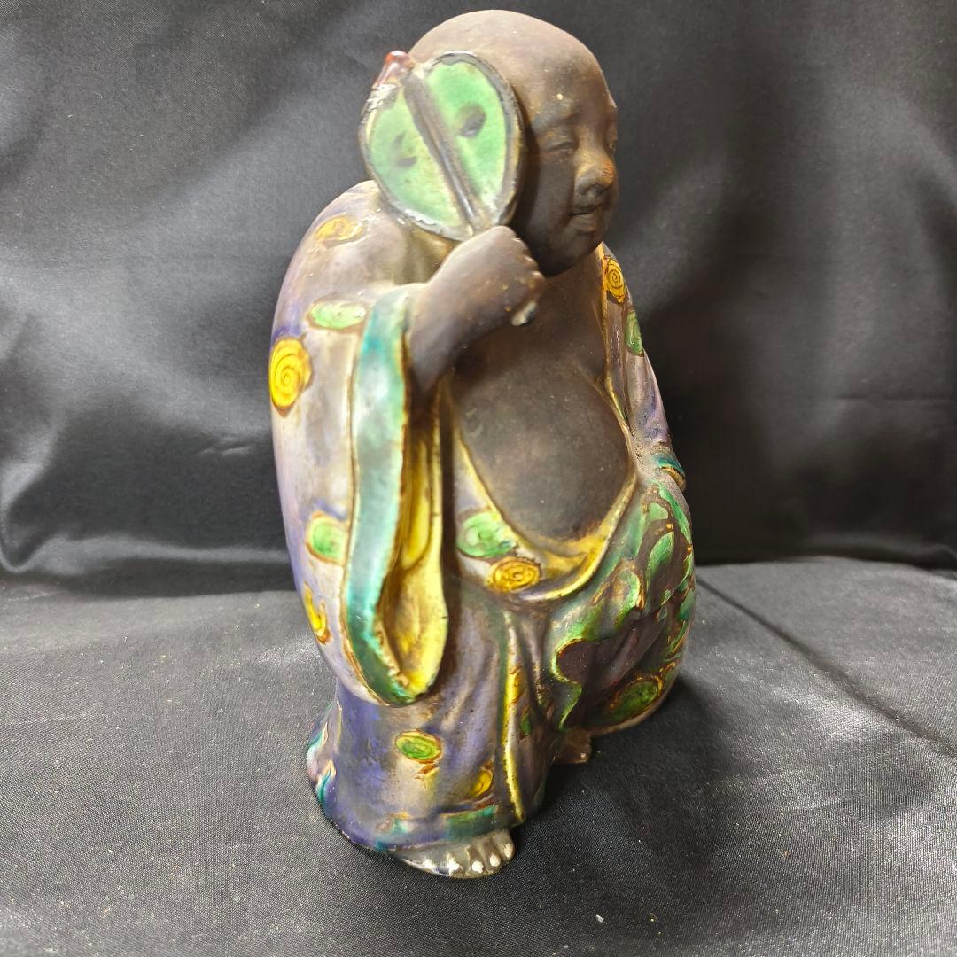 古九谷 布袋様 在銘 作家物 江戸骨董 陶芸品 コレクター放出美品置物 古美術