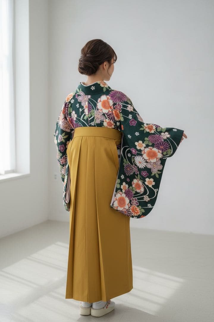 ◎mk-0959　　二尺袖　小振袖　着物単品　洗える着物　中古品　　11-10