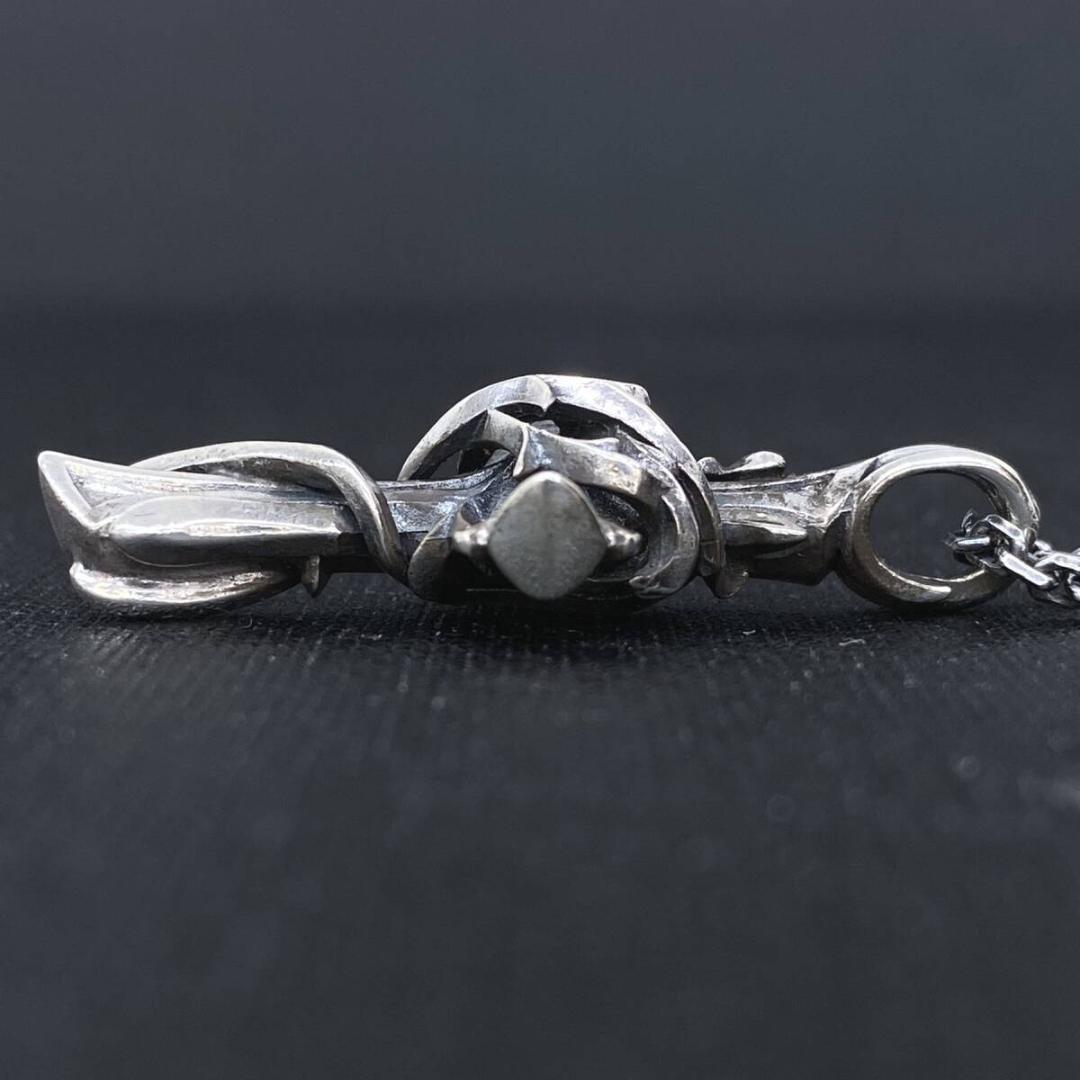 美品 M's Collection シルバークロスペンダントネックレス 50cm