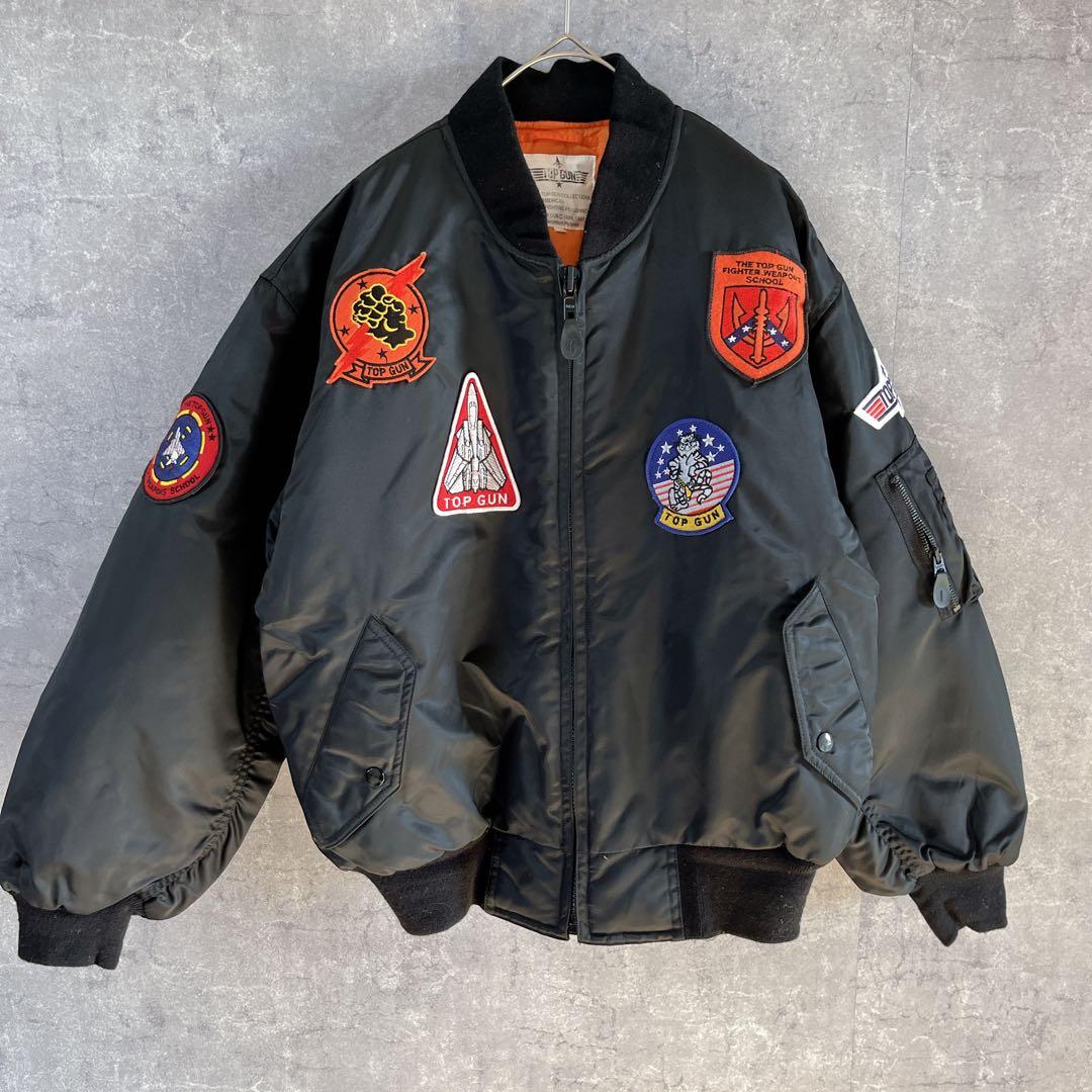 TOP GUN フライトジャケット　MA-1 ワッペン　映画　Mメンズ ab
