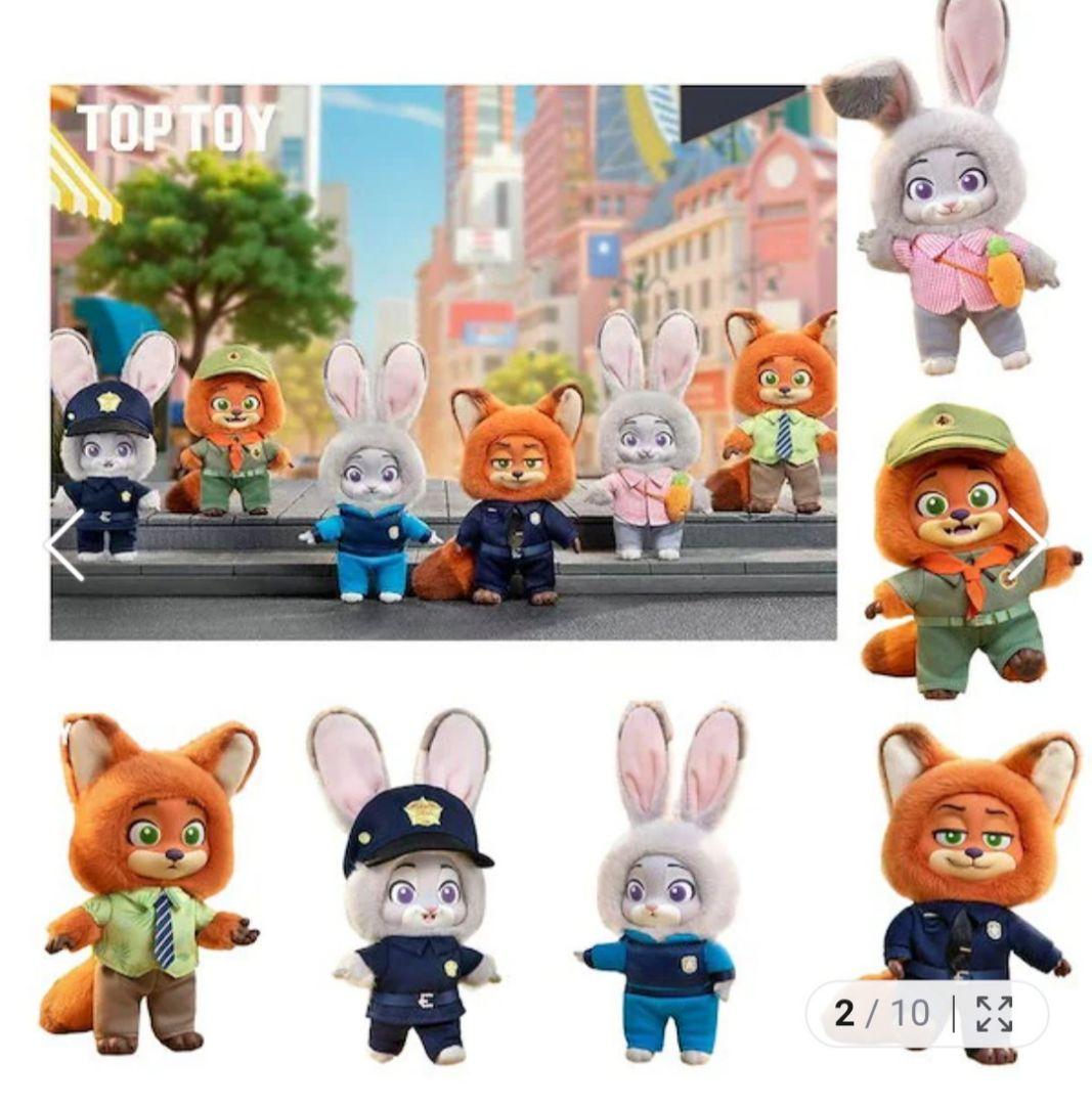 【新品】ズートピア ぬいぐるみキーホルダー ジュディ＆ニック 私服 2種