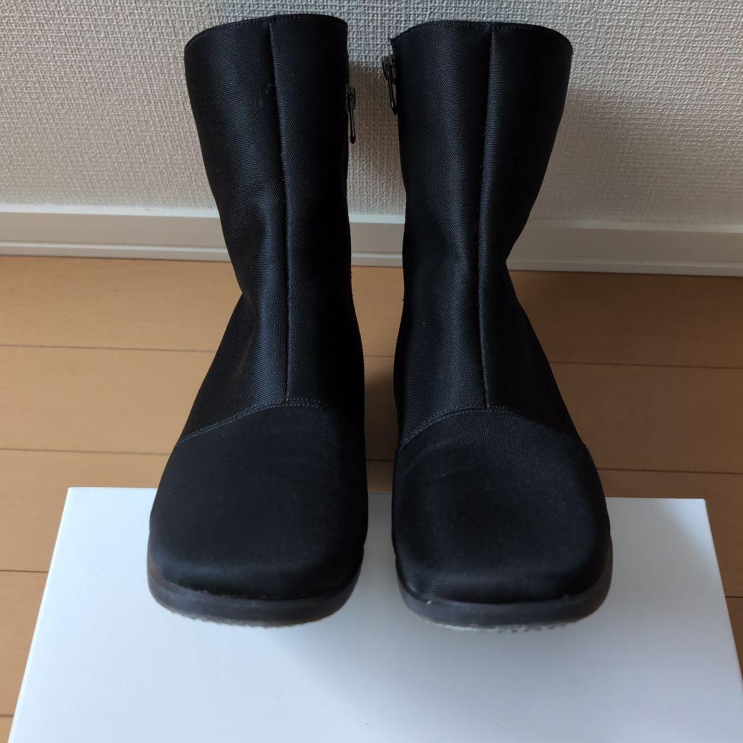 pompom　銀座かねまつ　ブラック ジッパー付きゴアテックスレインブーツ