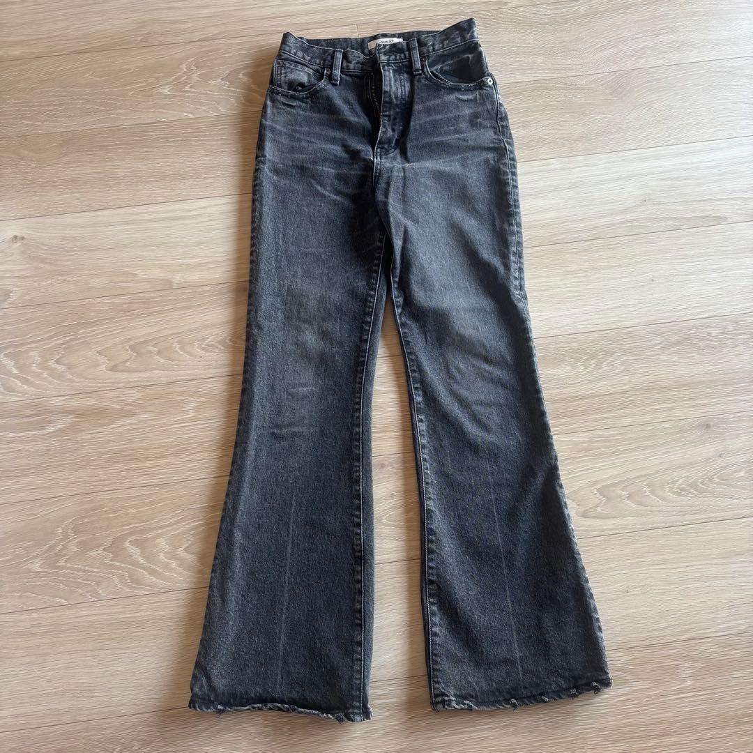 パンツ moussy mvs black flare 25