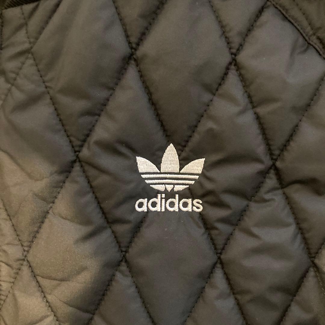 【デコピン】adidas キルティングジャケット XL ブラック