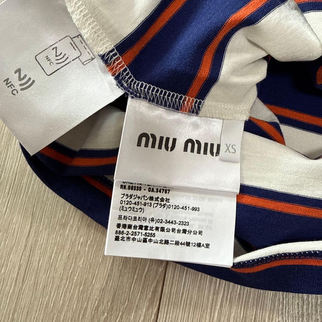 MIU MIU ストライプ 半袖Tシャツ XS
