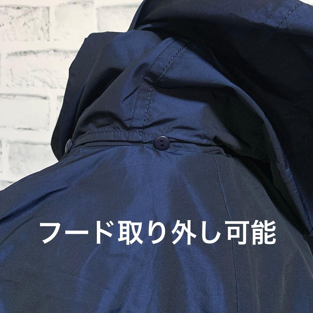 【AMACA】アマカ　フード付き　薄手　ジャケット　コート　ネイビー