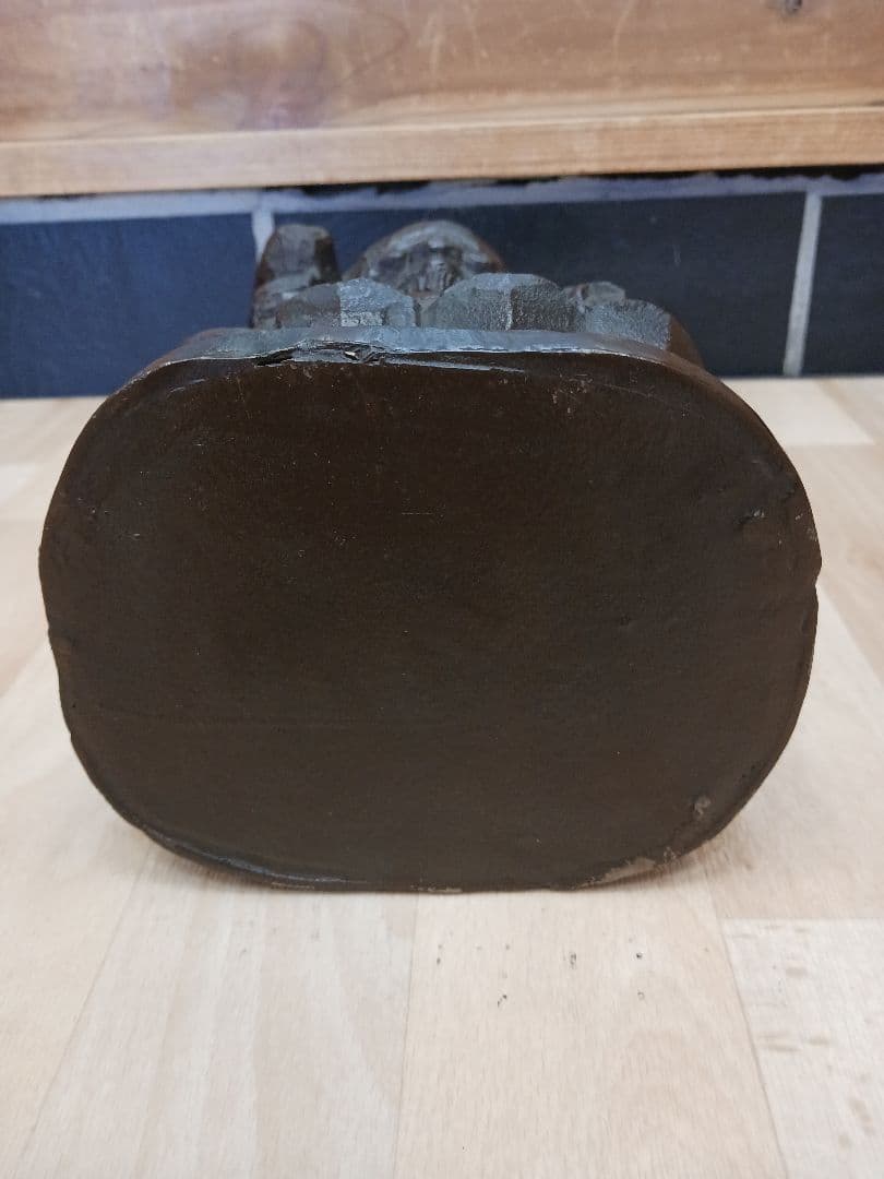 仏教美術　 仏像　【秀峰】作　【興隆大黒天】　 銅製　 在銘　共箱　大黒　七福神