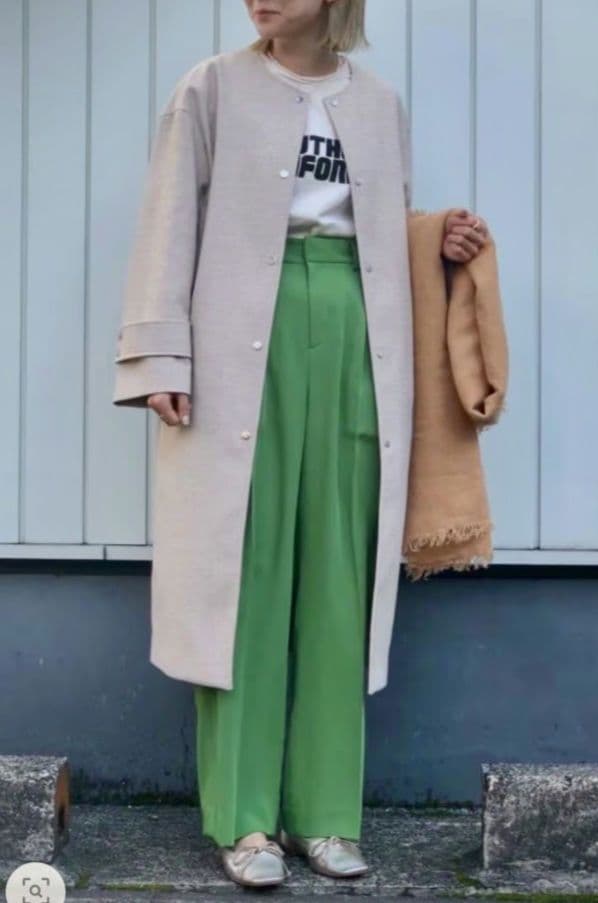 美品 UNITED ARROWS フェイクリネンノーカラーコート49,500円
